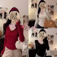ราคา Cilset พร้อมส่ง เสื้อยืดแขนยาว เสริมฟองน้ำ คาวาอี้ สีพื้น ยืดพอดีตัว FY5168 (27343324845)