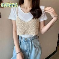 ราคา Cilset พร้อมในสต็อก ผู้หญิงเ เสื้อสายเดี่ยวถักไหมพรม ผ้านิ่มใส่สบาย 1967 CX00117 (29863827116)