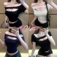 ราคา Cilset พร้อมส่ง เสื้อครอปแขนสั้น น่ารักมาก ยืดพอดีตัวสีพื้นเรียบหรูเซ็กซี่เบาๆสีพื้น สไตล์เกาหลี FY8710 (43515717597)