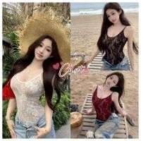 ราคา Cilset พร้อมส่ง ชุดบอดี้สูท เสื้อแฟชั่น ใส่สบาย ลายลูกไม้ สีขาวครีมดำ เรียบหรูเซ็กซี่มากแม่ FY2256 (27937827493)