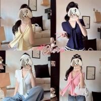 ราคา Cilset พร้อมส่ง เสื้อครอปแขนสั้น คอวีผ้านุ่มนิ่มยืดพอดี มีฟองน้ำ สีพาสเทลน่ารักๆ FY5150 (43219595980)
