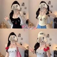 ราคา Cilset พร้อมส่ง เสื้อสายเดี่ยว ดีเทลลายน้องแมว สีพาสเทล ใส่สบายมาก เสริมฟองน้ำ FY4110 (42924241841)