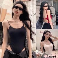 ราคา Cilset พร้อมส่ง ผู้หญิงเ ชุดบอดี้สูท มีฟองน้ำ ทรงรัดรูปสไตล์เกาหลี ผ้าร่อง สายเดี่ยว เว้าหลังแซ่บๆ FY2634 1 (28664572437)