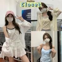 ราคา Closet เสื้อผ้าผู้หญิง BKD0582 เสื้อสายเดี่ยวไหมพรม สีพาสเทล ดีเทลลายโบว์น่ารักมาก (27750924212)