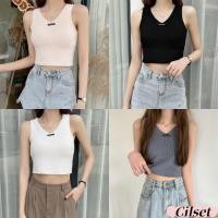ราคา Cilset พร้อมส่ง เสื้อกล้ามไหมพรมเอวลอย สไตล์เกาหลี 9397 (42558023027)