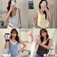 ราคา Cilset พร้อมส่ง เสื้อกล้ามไหมพรม ผู้หญิง แต่งสองสั้น แขนกุดใส่สบาย สีสดใส สไตล์ลำลอง Z X100 (41705165092)
