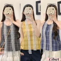 ราคา Cilset พร้อมส่ง ใหม่ เสื้อกล้ามลายสก็อต แขนกุด เสื้อแฟชั่น สีสดใส แถมสายคล้องคอ FYL5505 (41454670226)