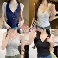 ราคา Cilset พร้อมส่ง เสื้อกล้ามผ้านิ่ม เสริมฟองน้ำ เรียบง่าย ยืดพอดีตัว คอวี สไตล์มินิมอล สไตล์ซัมเมอร์ FY960 (40809994268)