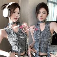 ราคา Cilset พร้อมส่ง เสื้อกล้ามไหมพรม ดีเทลสายคล้องคอใส่ง่าย รัดตัว 32192 (40809095655)