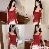 ราคา Cilset พร้อมส่ง เสื้อกล้าม ผ้าซีทรูเซ็กซี่ ดีเทลปล่อยพริ้ว แขนกุด สไตล์เกาหลี เสื้อแฟชั่น FY2779 (40701940082)