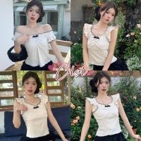 ราคา Cilset พร้อมส่ง เสื้อไหมพรมแขนสั้นดีเทลติดโบว์2สี ใส่สบาย น่ารัก M2530 (40559603076)