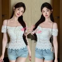 ราคา Cilset พร้อมส่ง เสื้อเปิดไหล่ แขนสั้น เสริมฟองน้ำ มีสองสี ใส่ง่าย FY1922 (40059259139)