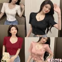 ราคา Cilset พร้อมส่ง เสื้อผ้าผู้หญิง เสื้อครอปไหมพรม เสื้อครอป ใส่สบาย สีพาสเทล น่ารักทรงคุณหนูดูแพง 20033 (29850190620)