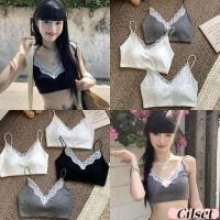 ราคา Cilset พร้อมส่ง บรามีฟองน้ำในตัว คอวี ลูกไม้ ครอปสั้น ครึ่งตัว สีพื้น FY2252 1 (29534593398)