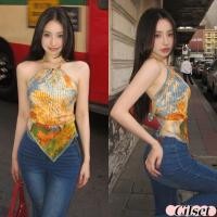 ราคา Cilset พร้อมส่ง เสื้อคล้องไหมพรม ผูกมัดหลัง ดีเทลสายใส่ลูกปัด ลายสดใส เซ็กซี่ คล้องคอ M1152 (29285040114)