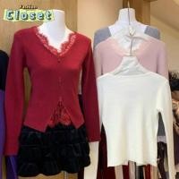 ราคา Cilset พร้อมส่ง ผู้หญิงเเสื้อไหมพรม คอวี แขนยาว น่ารักคาวาอี้ดีเทลแต่งลูกไม้ ผ้าร่องเล็กสดใส BK01 641 (27866224362)