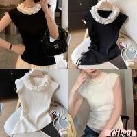ราคา Cilset พร้อมส่ง เสื้อไหมพรม แขนกุด คอดม แต่งคอซีฟองน้ำเรียบหรู เข้ารูป ใส่สบาย Z C60 (27383810524)