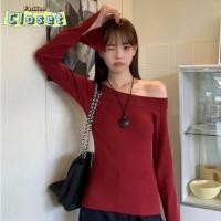 ราคา Cilset พร้อมส่ง ผู้หญิงเ เสื้อไหมพรมแขนยาวสไตล์เกาหลี เปิดไหล่ ผ้าร่องยืดตามตัว ใส่ง่าย Z Y76 (27316231954)