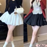 ราคา Cilset พร้อมส่ง กระโปรง เอวสม็อค สีพื้น สไตล์ลำลอง ทรงพองๆเจ้าหญิงมาก 8K125 2 (26335249355)