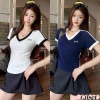 ราคา Cilset พร้อมส่ง เสื้อยืดไหมพรม คอวี แขนสั้น เรียบๆ ใส่สบาย เสื้อแฟชั่น Y6821 (26286545275)