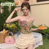 ราคา Cilset พร้อมส่ง ผู้หญิงเ เสื้อเกาะอกลายดอกไม้ มีฟองน้ำในตัว สม็อคด้านหลัง FY2217 1 H (25987981954)