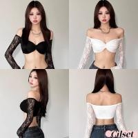 ราคา Cilset พร้อมส่ง เสื้อแขนยาว เปิดไหล่ ลูกไม้เซ็กซี่ไม่ไหว สไตล์เกาหลี เข้ารูป FY2832 (25144117746)