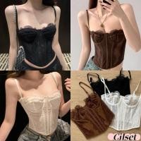 ราคา Cilset พร้อมส่ง เสื้อสายเดี่ยว เซ็กซี่ ทรงรักรูป มีฟองน้ำ ลายลูกไม้ เสื้อแฟชั่น สไตล์เกาหลี FY1941 (40800692280)