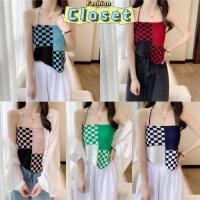 ราคา Cilset พร้อมส่ง เสื้อไหมพรม ผูกคล้องคอ ลายตาราง สุดเท่ๆ 12319 (27750197761)