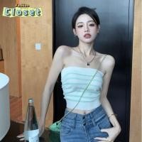 ราคา Cilset พร้อมในสต็อก ผู้หญิงเ เสื้อเกาะอกไหมพรม ผ้านิ่มลายทางใส่สบายน่ารักเกาหลีมาก 5275 (26564135128)