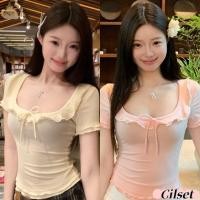 ราคา Cilset พร้อมส่ง เสื้อยืดแขนสั้น ครอปสั้น สไคล์เกาหลีมีฟองน้ำ สีพื้น ผ้าใส่สบาย FY1839 (42750406459)