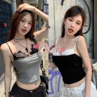 ราคา Cilset พร้อมส่ง เสื้อสายเดี่ยวไหมพรม มีฟองน้ำ แต่งลูกไม้ สีทรูโทน 11576 (42359433523)