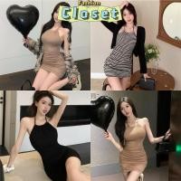 ราคา Cilset พร้อมส่ง เสื้อผ้าผู้หญิง ชุดเดรสคล้องคอ ไหมพรม ใส่สบายรัดรูป ดูแพงมากแม่ 5A79 (26354858517)