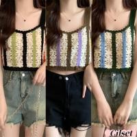 ราคา Cilset พร้อมส่ง เสื้อถักไหมพนม เสื้อแขนกุด ลายลูกไม้ สีสัน ใส่ง่าย ระบายอากาศ วินเทจ CX00907 (28534759265)