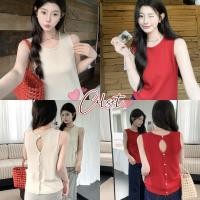 ราคา Cilset พร้อมส่ง เสื้อแขนกุด ไหมพรม คอกลมน่ารักๆ ดีเทลเว้าหลังเล็กๆ โคเรียๆ ลำลอง สไตล์ซัมเมอร์ 8395 (44060344613)