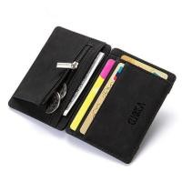 ราคา Flip Mens Magic Wallet PU Card Holder Mens Coin Purse Short Zipper Wallet (52557038378)