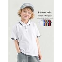 ราคา เสื้อยืดแขนสั้นสไตล์เกาหลีใหม่ สีทึบ เสื้อโปโลสำหรับเด็กโต (27444437267)
