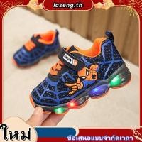 ราคา SUGE รองเท้าเด็กมีไฟ กระพริบ สไปเดอร์แมน รองเท้าผ้าใบเด็กผู้ชาย Size 21 36 (45300214431)