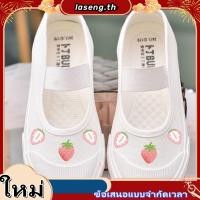 ราคา รองเท้าผ้าใบ พื้นนิ่ม สีขาว เหมาะกับใส่ในบ้าน สําหรับเด็กอนุบาล (55609284640)
