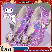 ราคา รองเท้าส้นสูงเด็กหญิงรองเท้าเจ้าหญิง Kuromi สีม่วงรองเท้าคริสตัลพื้นนิ่มสำหรับเด็กรองเท้าหนังเด็กหญิง (49559487984)