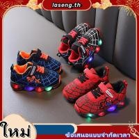 ราคา Kids Spiderman Shoes Boys Cartoon Sneakers LED Shoes Cool Superman Shoes (48807018359)