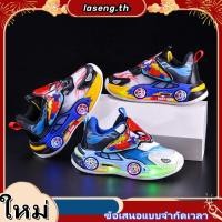 ราคา รองเท้าซุปเปอร์ฮีโร่เด็กผู้ชาย รองเท้าผ้าใบรถยนต์ มีไฟ คุณภาพสูง M11 (47708127986)