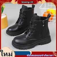 ราคา Munshe รองเท้าบูทเด็ก สีดำ ไซส์ 27 35 รองเท้าบูทมาร์ตินสำหรับเด็กหญิงและเด็กชาย รองเท้าบูทหุ้มข้อหนังอุ่น (44508493490)