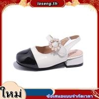 ราคา รองเท้าแตะ หนังนิ่ม ส้นเตี้ย ประดับไข่มุก ลายดอกไม้ หรูหรา สไตล์เกาหลี สําหรับเด็กผู้หญิง อายุ 3 16 ปี (46758483574)