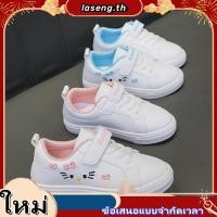 ราคา รองเท้าผ้าใบลําลอง หนังนิ่ม ปักลายแมวน่ารัก ระบายอากาศ สีขาว สําหรับเด็กผู้หญิง อายุ 3 18 ปี (29618904471)