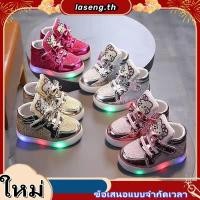 ราคา รองเท้าผ้าใบลําลอง แบบนิ่ม มีไฟกระพริบ LED ลาย Hello Kitty แฟชั่นสําหรับเด็กผู้หญิง (26214264390)