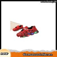 ราคา รองเท้าเด็กสไปเดอร์แมน มีไฟLed ผ้าใบแฟชั่นเด็กผู้ชาย Baby shoes Size 21 36 (44609413714)