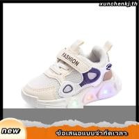 ราคา SUGE รองเท้าผ้าใบสำหรับเด็กผู้หญิง รองเท้่าผ้าใบเด็กมีไฟกระพริบ (28994650839)