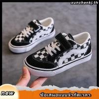 ราคา YA ZHOU LONG รองเท้าผ้าใบเด็กเด็กชายและเด็กหญิงรองเท้าผ้าใบลำลองแฟชั่นลายสก๊อตสีดำและสีขาว สะดวกสบายและระบายอากาศได้ดี (46108334556)