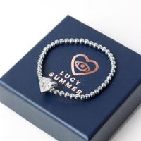 ราคา LUCYSUMMER กำไลข้อมือหิน Silver Hematite ขนาด 4 มม พร้อมจี้หัวใจ Silver 925 ฝังพลอย Rhodolite (29005664272)