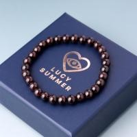ราคา LUCY SUMMER กำไลข้อมือหินแท้ Garnet โกเมน ขนาด 6 mm กำไลหินแท้ รับประกันหินแท้ (43670718251)